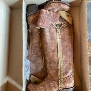 Corral boots deer skin over knee nib